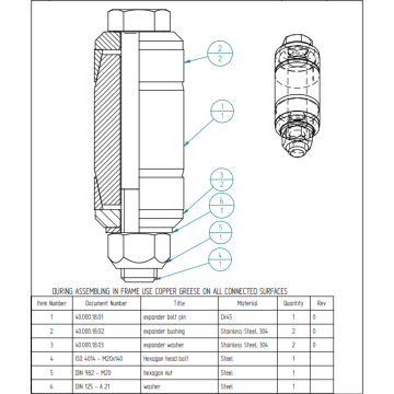 Cylinder fix expander bolt